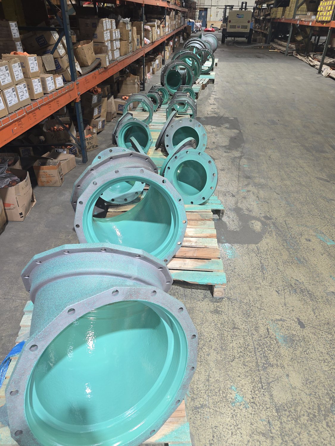 Coated waterworks fittings stocked at Central Pipe & Supply